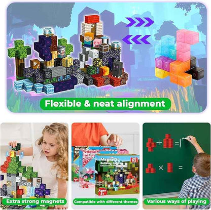 Magnetic Blocks - 200PCS Magnetic Blocks for Kids Ages 4 5 6 7 8 9, Magnetic Building Blocks Cubes, Montessori STEM Learning Toy Ages 3-8, Stacking Magnets, Birthday Gifts for Boys & Girls Ages 3+