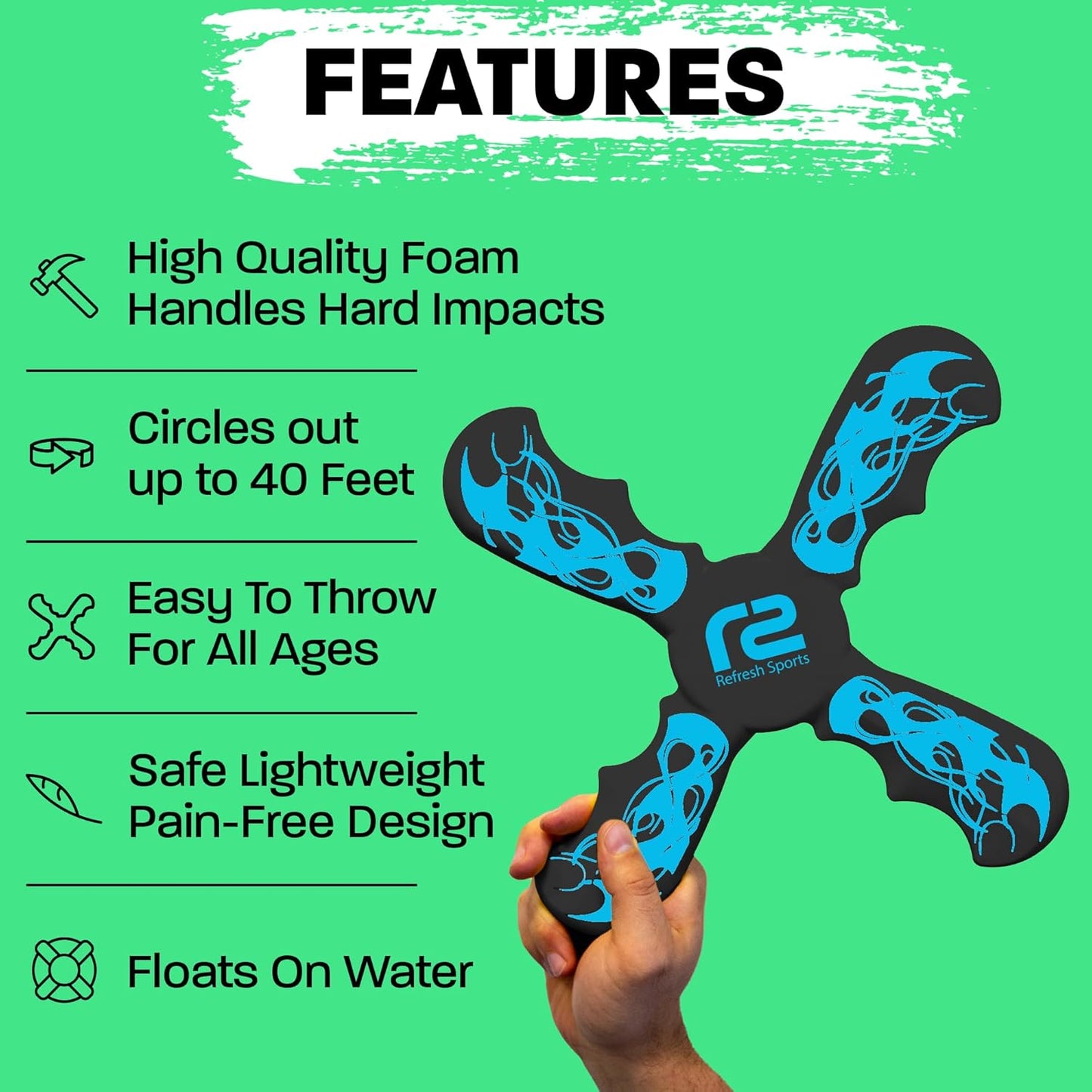 Outside Toys Boomerang For 5+ Year Boys Toys & Games - Soft Kid Toys Indoors or Outdoors - Toys For Kids Ages 4-8 - 5 Year Old Birthday Gift Cool Toddler Toys