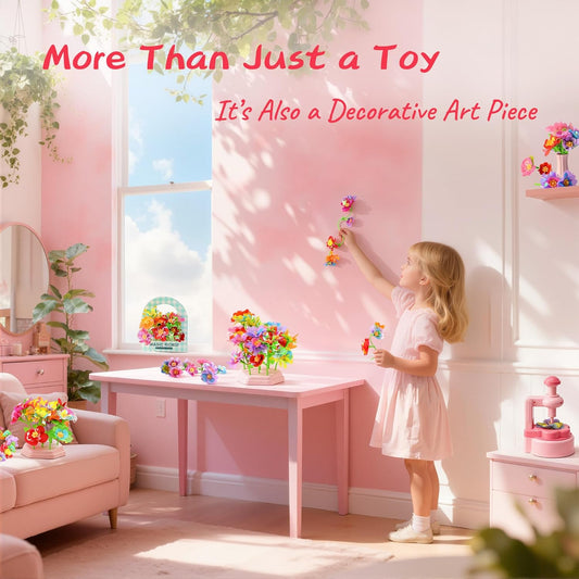 Unitour DIY Flower Bouquet Craft Kits,Arts and Crafts Flowers Market Toy for Kids,Birthday Gift for 4 5 6 7 8 9 10 Year Old Girl Boy