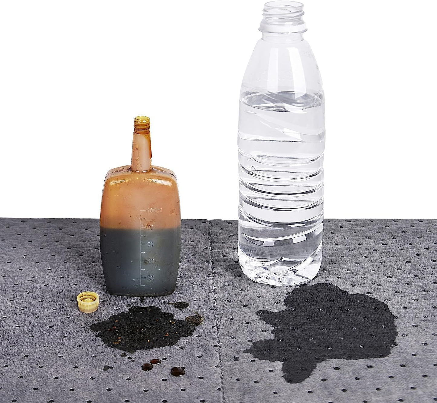 PONO Premium Polypropylene 150' L x 15" W Absorbent Mat Roll Gray Heavy Weight Oil Absorbing Mats Universal Oil for Absorbing Oils, Water, Solvents, Coolants and More