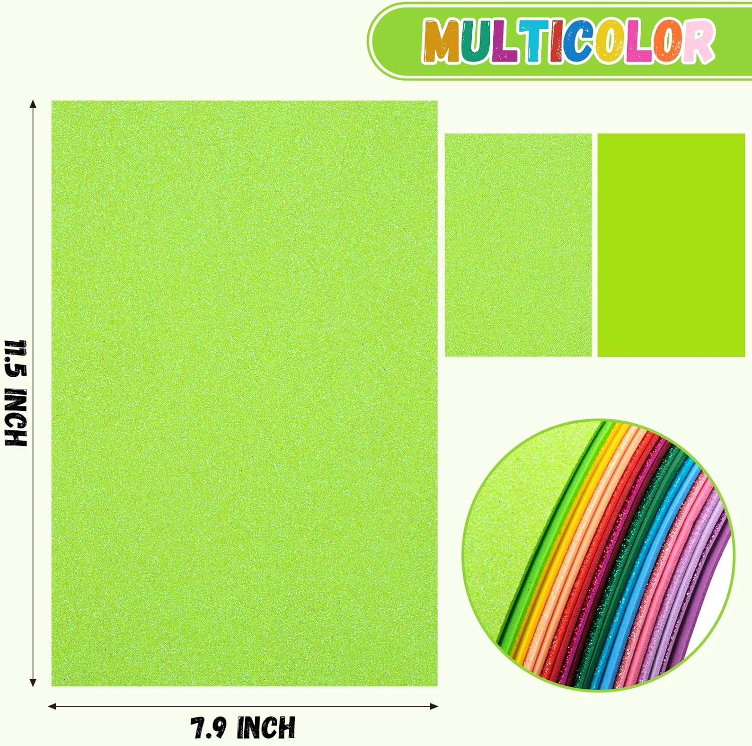20 Pack Glitter EVA Foam Sheets Craft 8 x 12 inch, 20 Colors Sparkles Foam Paper for Art Crafts Projects, Classrooms Scrapbook Gift DIY Cutters Card Party Decoration (Multicolor 01) - Crafty Corner