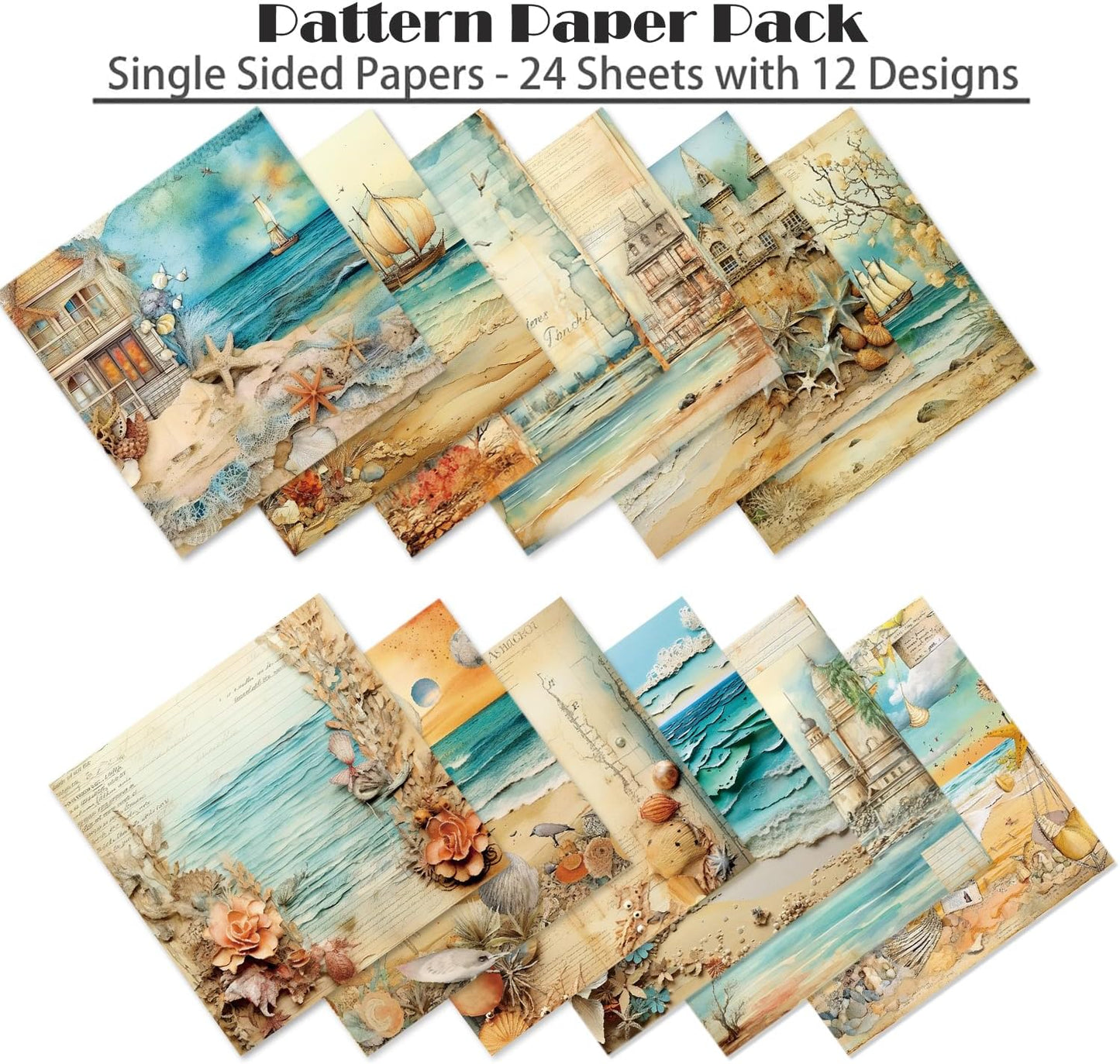 YASMEN 6"x6" Scrapbook Paper Pad - 24 Sheets of Patterned Cardstock for Card Making, Scrapbooking, Junk Journal, DIY Gift Cards - Single-Sided Decopodge Decorative Craft Paper - Crafty Corner
