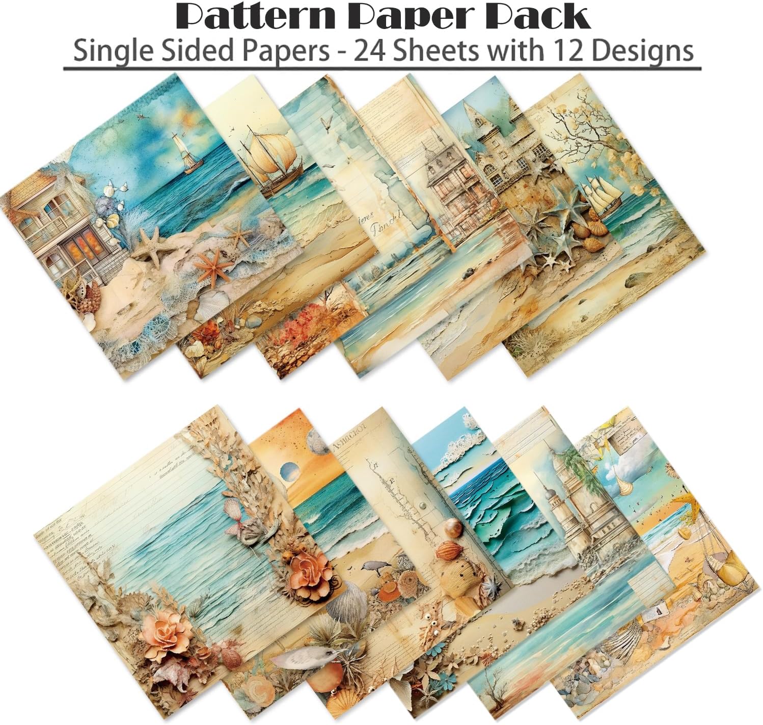 YASMEN 6"x6" Scrapbook Paper Pad - 24 Sheets of Patterned Cardstock for Card Making, Scrapbooking, Junk Journal, DIY Gift Cards - Single-Sided Decopodge Decorative Craft Paper - Crafty Corner
