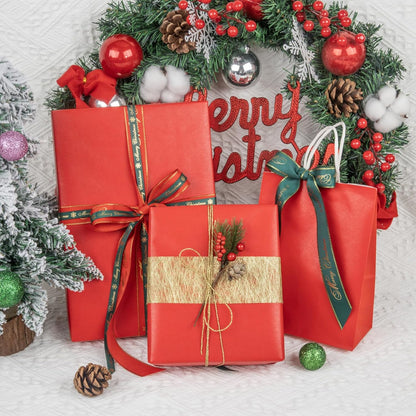 NESCCI Red Matte Wrapping Paper,Solid Color Pearly-Lustre Paper,Gift Wrapping Paper,Perfect for Wedding,Valentine's Day,Birthday, Christmas,Baby Shower,DIY Bouquet (17 Inches X 32.8 Feet)