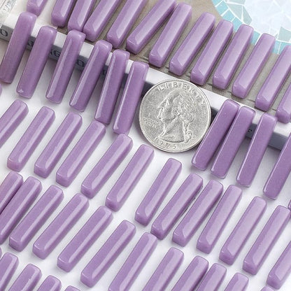 Youway Style Purple Mosaic Tiles for Crafts Bulk,150g Strips Shapes Mosaic Glass Pieces,Glass Mosaic Garden Craft Kit