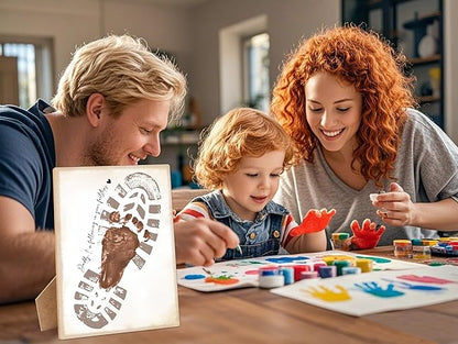 Daddy I'm Following In Your Footsteps Footprint Keepsake Making Sign with Stand 9x12", Fathers Day Crafts for Classroom Family Activities, Fathers Day Birthday Gifts for Dad from Daughter Son Wife