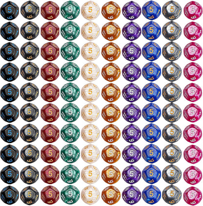 CiaraQ DND Polyhedral Dice (100pcs) with A Dice Bag Compatible with Dungeons and Dragons DND RPG MTG Role Playing Table Games (D12 dice, 10 colors-100 pcs)