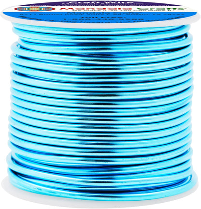 Mandala Crafts 12 Gauge Anodized Aluminum Craft Wire for Jewelry Making - 60 FT Colored Flexible Turquoise Wire - Bendable for Bonsai Armature Crafting Sculpting - Crafty Corner