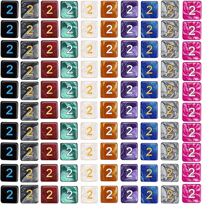 CiaraQ DND Polyhedral Dice (100pcs) with A Dice Bag Compatible with Dungeons and Dragons DND RPG MTG Role Playing Table Games (D6 dice, 10 colors-100 pcs)