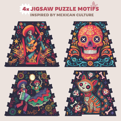 iDventure Cluepuzzle Expansion Day of The Dead | Wooden Puzzle with 200+ Pieces | Escape Room Game | Gift Box | 4 Designs | Puzzle Size 20x12 cm | Wooden Puzzles for Adults and 10+ | Gift | Hobby