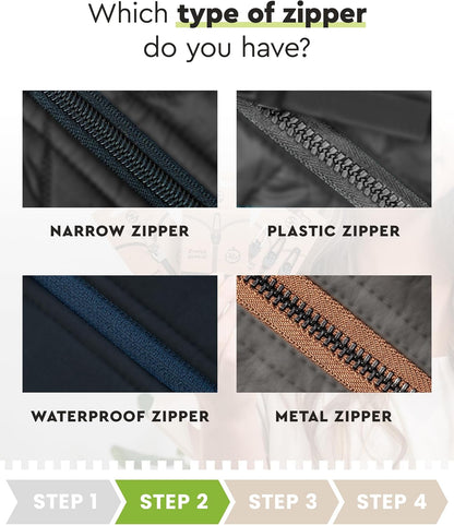 ZlideOn Zipper Pull Replacement - 5pcs, Black, Narrow - Instant Zipper Replacement Slider Multipack