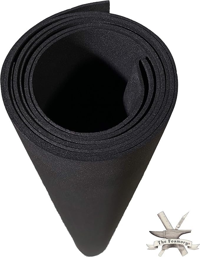 Shape Retention EVA Cosplay Foam - 2mm Thick (Black) X-Large 35”x59” High Density EVA Craft Foam Sheets - Premium 85 kg/m3 Heat Shape Material for DIY, Comic, Con or Halloween Costumes - The Foamory