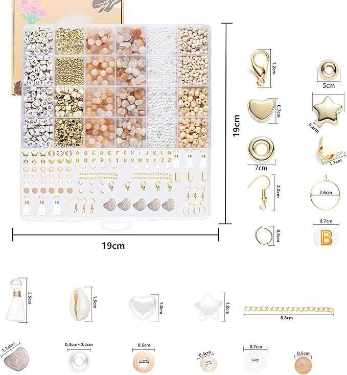 Xylise Jewelry Making Supplies Kit Natural Stone Beads for Irregular Natural Stone with for DIY Craft Bracelet Necklace Earrings for Adults (Pink)