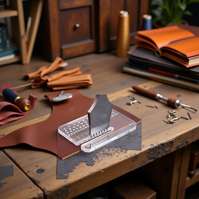 Leather Craft Punching Tools Leather Stitching Aid Plate Perforation and Protecting Leather Surface Leathercraft Accessories