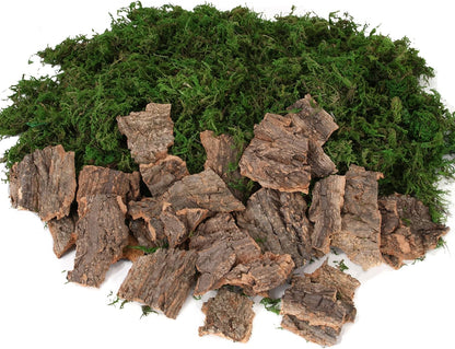 BYHER Fake Moss for Crafts, Assorted Treebark Fairy Garden Accessories Green Moss for Decorating, Tree Bark for Crafts, Terrarium, Floral Arrangements (Forest Green) - Crafty Corner