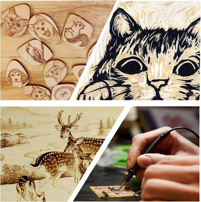 Wood Burning Kit, 110 Pieces Wood Burning Tool with Adjustable Temperature 200-420°C, Professional Wood Burner Pen for Embossing Carving Soldering - Crafty Corner
