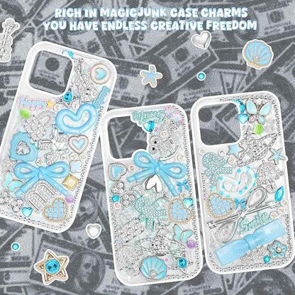 EIiovcnya 2380 Pcs Junk Case Charms Kit - DIY Phone Charms & Nail Art Accessories Includes 3D Flatback Big Decorations, Cute Bows & Letter Beads for Customizing Cases, Crafts, Valentine's Day Gifts
