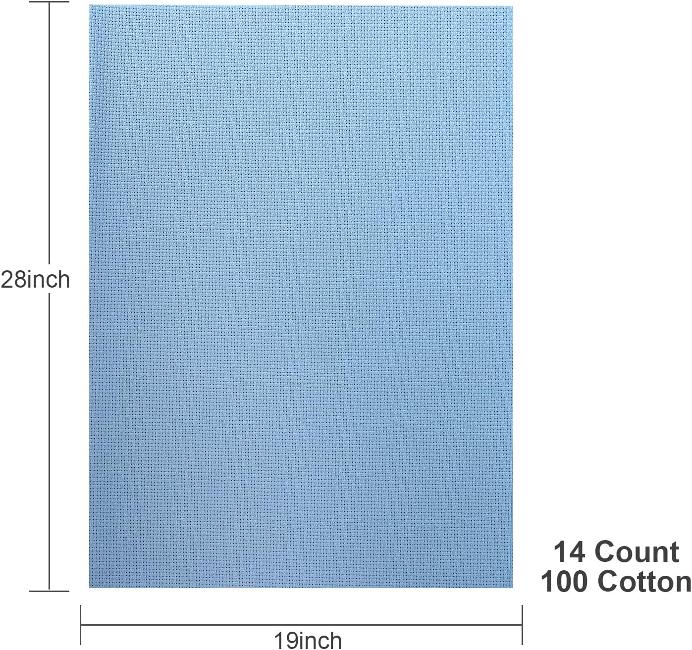 Aida Cloth 14 Count Cross Stitch Fabric,19×28inch (14CT, Sky Blue)