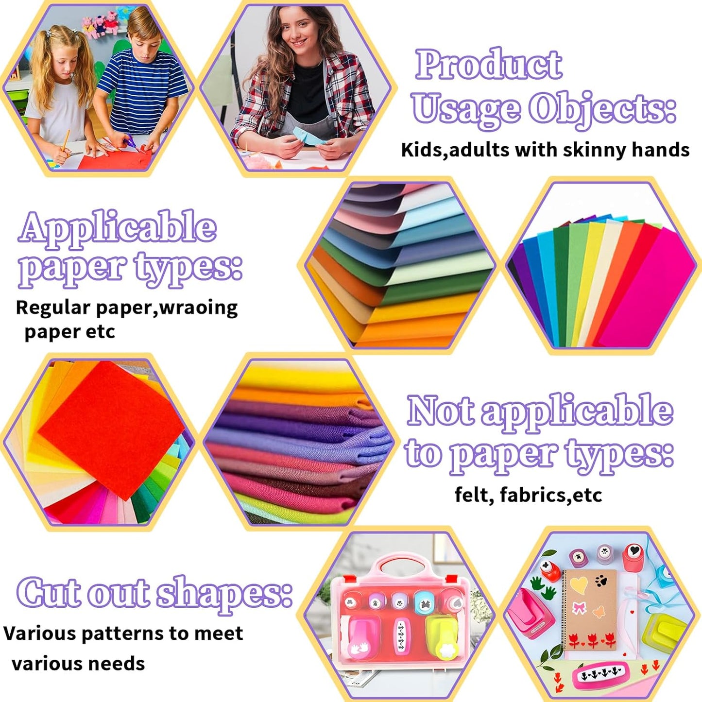 Creative Kids DIY Puncher Craft Set, Paper Hole Punches for Kids, Craft Hole Punch Shapes Set, Shape Cutters for Crafts, Craft Scissors and Hole Punch Set Scrapbook Supplies - Crafty Corner