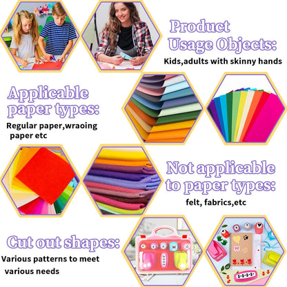 Creative Kids DIY Puncher Craft Set, Paper Hole Punches for Kids, Craft Hole Punch Shapes Set, Shape Cutters for Crafts, Craft Scissors and Hole Punch Set Scrapbook Supplies - Crafty Corner