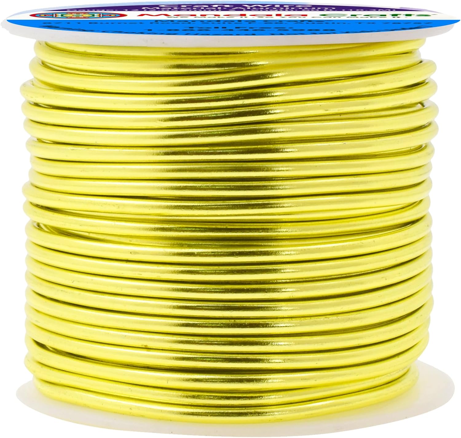 Mandala Crafts 12 Gauge Anodized Aluminum Craft Wire for Jewelry Making - 60 FT Colored Flexible Yellow Green Wire - Bendable for Bonsai Armature Crafting Sculpting - Crafty Corner