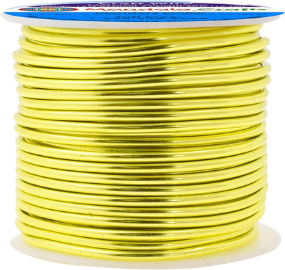 Mandala Crafts 12 Gauge Anodized Aluminum Craft Wire for Jewelry Making - 60 FT Colored Flexible Yellow Green Wire - Bendable for Bonsai Armature Crafting Sculpting - Crafty Corner
