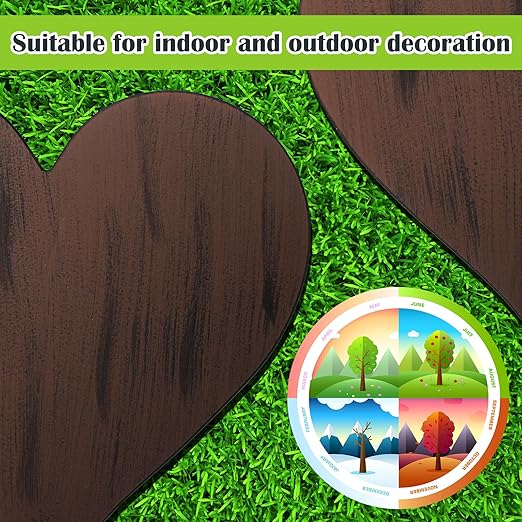 Tandefio 3 Pcs Heart Garden Stepping Stones Brown Cast Iron Stepping Stones Rustic Style Outdoor Stones for Garden Walkway Outside Decorative Decor, 12 Inches