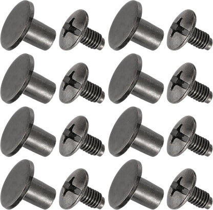 YORANYO 150 Sets 8MM Chicago Screws Leather Rivets for Fabric Chicago Binding Screws Buttons Metal Studs Rivets for Decorate and Repair Belts Bags Shoes Purse Dog Collar Leather Craft (Gun-Metal)