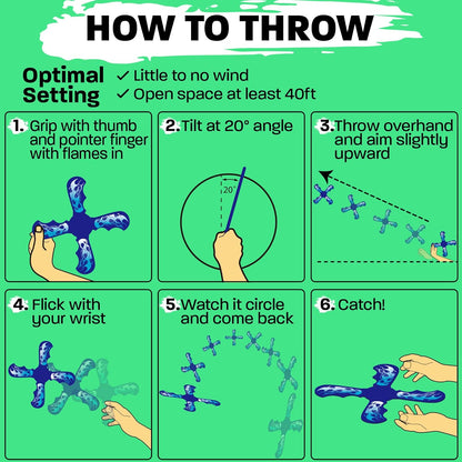 Fun Boomerang for Kids - Stocking Stuffers for Kids 8-12 - Soft & Easy to Use - Best Gifts for 6 7 8 9 10 Year Old Boys & Girls + 2025 Top Toys for Boys Age 8-12 - Fun Outdoor Toy for Boy Gift Ideas