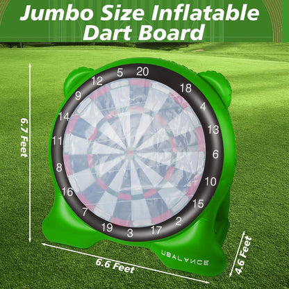 UBALANCE Giant Inflatable Dart Board, Outdoor Dartboard Yard Games for Adults, Family Sports, Sticky Kick Balls, Soccer, Tennis, Soft Darts, Golf, Party Fun Carnival Games