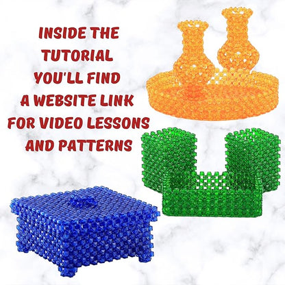 Arts and Crafts for Adults: Craft Supplies for Weaving Beaded Cute Things. DIY Kits for Adults - Hobbies for Women, Teen Gifts. Bead Kit Art Supplies. Step-by-Step Video Tutorial. Black