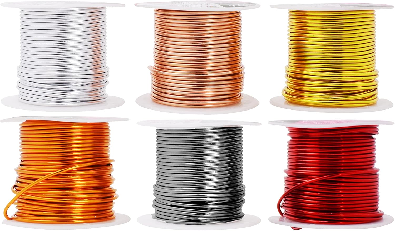 Mandala Crafts 14 Gauge Anodized Aluminum Craft Wire for Jewelry Making – 330 FT Colored Flexible Silver Copper Light Gold Gray Gold Red Wire - Bendable for Bonsai Armature Crafting Sculpting - Crafty Corner