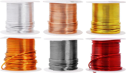 Mandala Crafts 14 Gauge Anodized Aluminum Craft Wire for Jewelry Making – 330 FT Colored Flexible Silver Copper Light Gold Gray Gold Red Wire - Bendable for Bonsai Armature Crafting Sculpting - Crafty Corner
