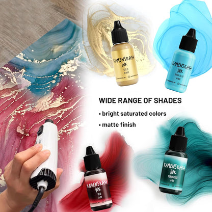 Alcohol Ink Set #4: Matched Color Combination of Alcohol Inks, 4 pcs. 0.51 fl oz (15 ml) Each