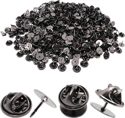260 Set Pin Backs, Blank Pins Scatter Butterfly Clutch Pin Holder Enamel Pins Locking Backs Tie Tacks Jewelry Backings Clasp for Brooch Lapel Hat Uniform Badges Tie Tack (10mm, Black)