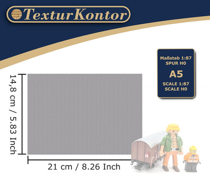 3 Sheets Self-Adhesive Decorative Film Paving Stones and Surfaces for Model Making in Scale 1:87 Scale H0 (UK: 3.5 mm Scale) (Concrete Paving Stones Herringbone)