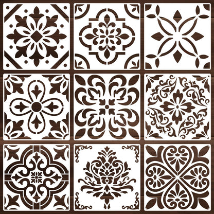 Reusable Tile Stencil 12inch Wall Stencils for Painting Large Pattern Drawing Templates for Wall Floor Home Decors