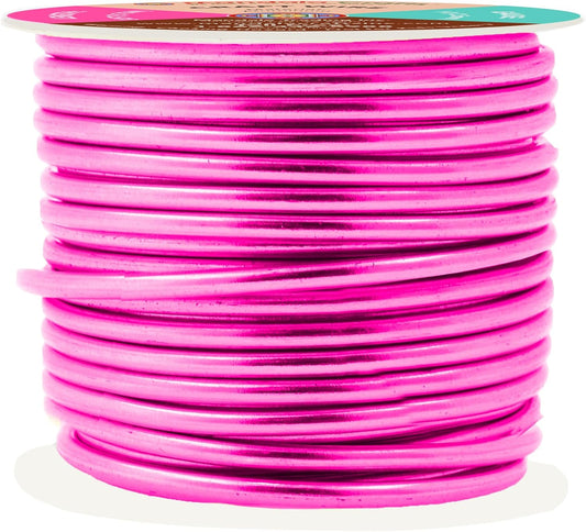 Mandala Crafts 10 Gauge Anodized Aluminum Craft Wire for Jewelry Making - 32 FT Colored Flexible Hot Pink Wire - Bendable for Bonsai Armature Crafting Sculpting - Crafty Corner