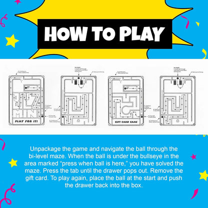 BILZ® Super Maze | Gift Card Puzzle Game for Ages 8+ | Made in USA | Easy Fun Setup | Fits Gift Cards, Cash (Folded), and Notes | Great for Graduations, Christmas, & Birthdays | 2 Pack