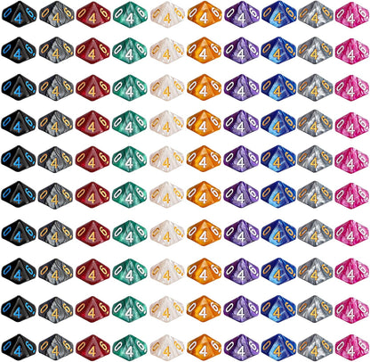 CiaraQ DND Polyhedral Dice (100pcs) with A Dice Bag Compatible with Dungeons and Dragons DND RPG MTG Role Playing Table Games (D10 dice, 10 colors-100 pcs)