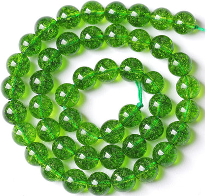 4MM Green Peridot Crystal Quartz Beads Natural Gemstone Beads Round Loose Beads for Jewelry and Bracelets Making 180pcs 2 Strands 32"