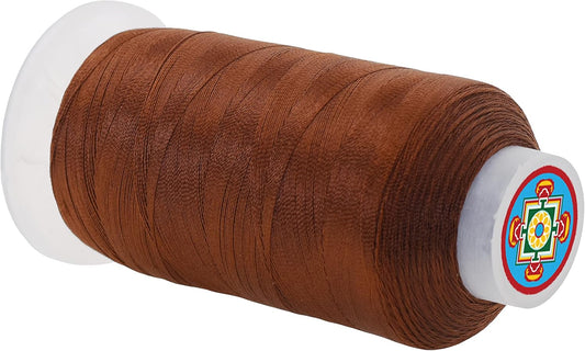 Mandala Crafts Brown Heavy Duty Thread -1500 Yds Tex 70 Thread for Sewing Drapery Jeans Leather Hair - Bonded Polyester Thread Outdoor Marine Upholstery Threads