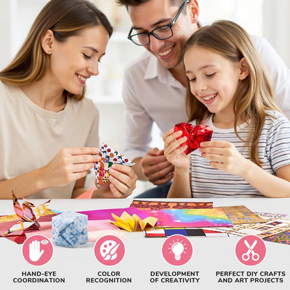 Textured Origami Paper 6x6 Inches - 50 Sheets Durable and tear-resistant with Artistic Patterns - Premium Craft Paper for Beginners & Experts, Ideal for Scrapbooking, Card Making and DIY Crafts - Crafty Corner