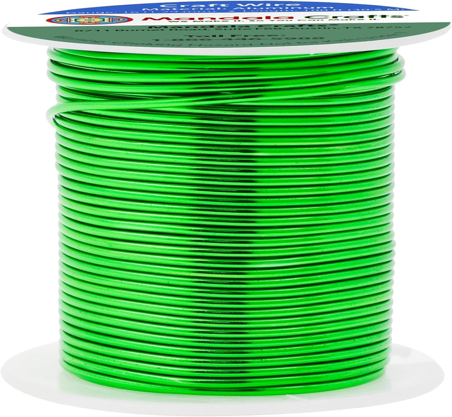 Mandala Crafts 16 Gauge Anodized Aluminum Craft Wire for Jewelry Making - 100 FT Colored Flexible Kelly Green Wire - Bendable for Bonsai Armature Crafting Sculpting - Crafty Corner