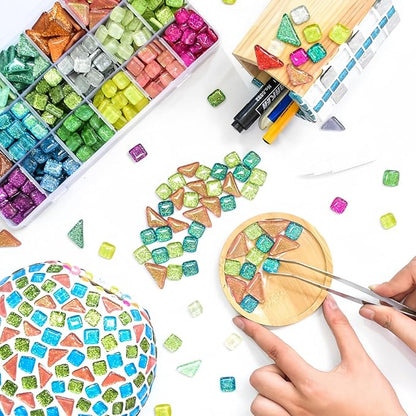 SUNGDOGIN DIY Handmade Decoration Materials Stepping Stone kit, Mosaic Loose Particles Suitable for Coasters, vase Decoration, Family Interactive Party (type1)