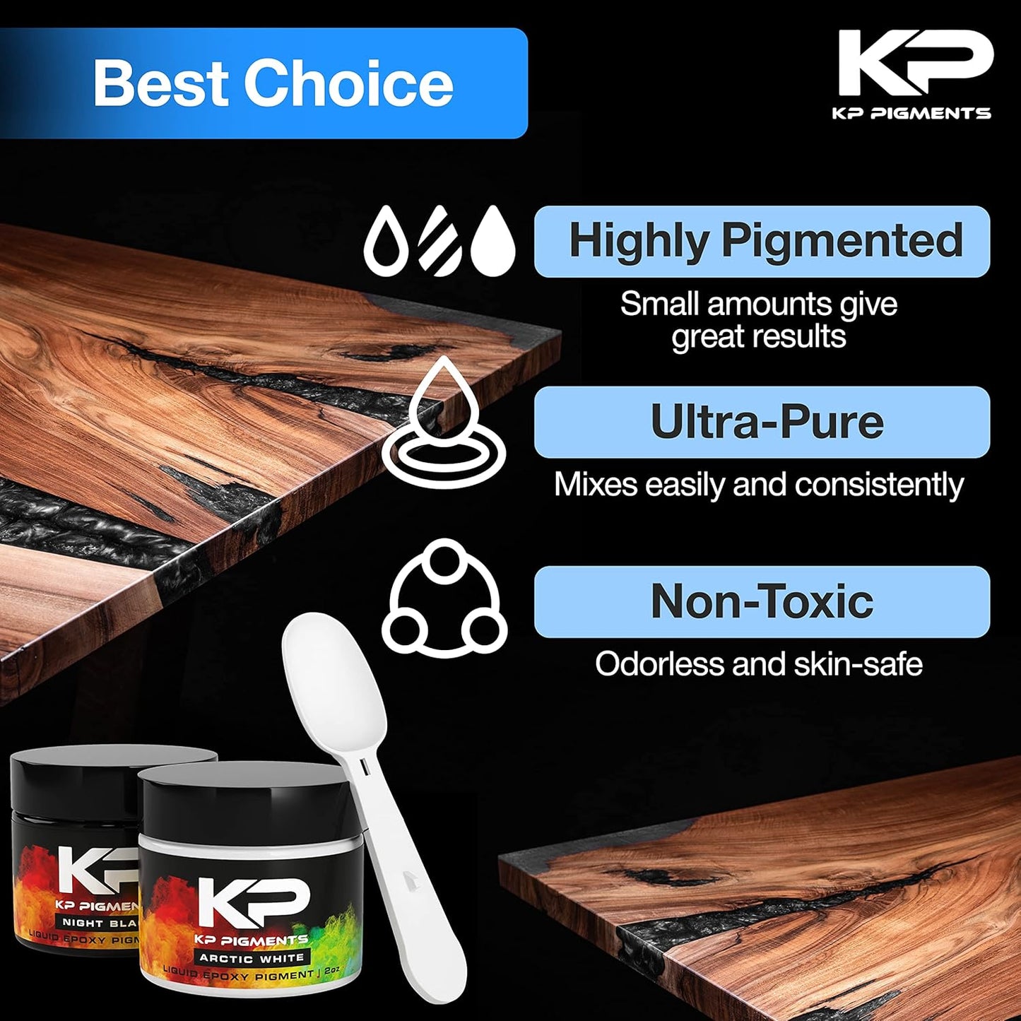 Epoxy Pigment Paste for Epoxy Resin, Tint/Pigment Paste with Spoon for Arts and Crafts, Jewelry, Resin Woodworking and More! (Night Black)