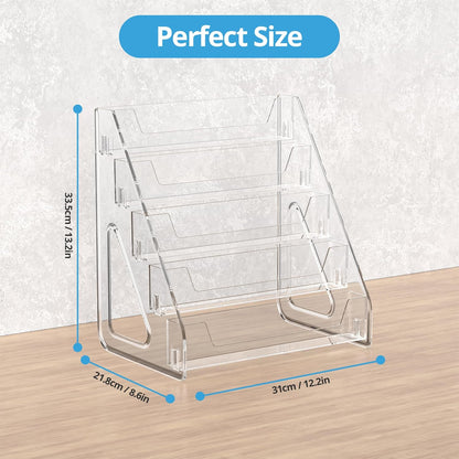 5 Tier Acrylic Card Display Stand, Clear Display for Greeting Cards, Sports Cards, Postcards, Stickers & Brochures