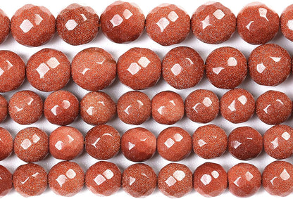 60pcs 6mm Natural Gold Sandstone Beads Faceted Stone Energy Healing Beads for Jewelry MakingDIY Bracelet Necklace Accessories 15" (6mm, Faceted Gold Sandstone)