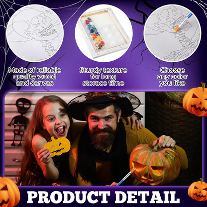 Zhanmai 12 Pack Pre Drawn Canvas for Painting Sip and Paint Kit 8" x 10" Paint Party Set Canvas Painting Pre Printed Canvases for Party Favor DIY Virtual Adult's Date Night(Halloween Ghost) - Crafty Corner