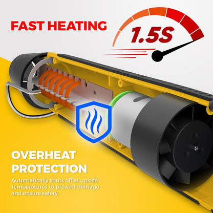 Heat Gun for Crafting, Mini Dual Temp Hot Air Gun Tool for Epoxy Resin, Shrink Wrapping, Vinyl Wrap, Embossing, Electronics, Candle Making, Sublimation, Phone Repair & DIY (Yellow/Black)
